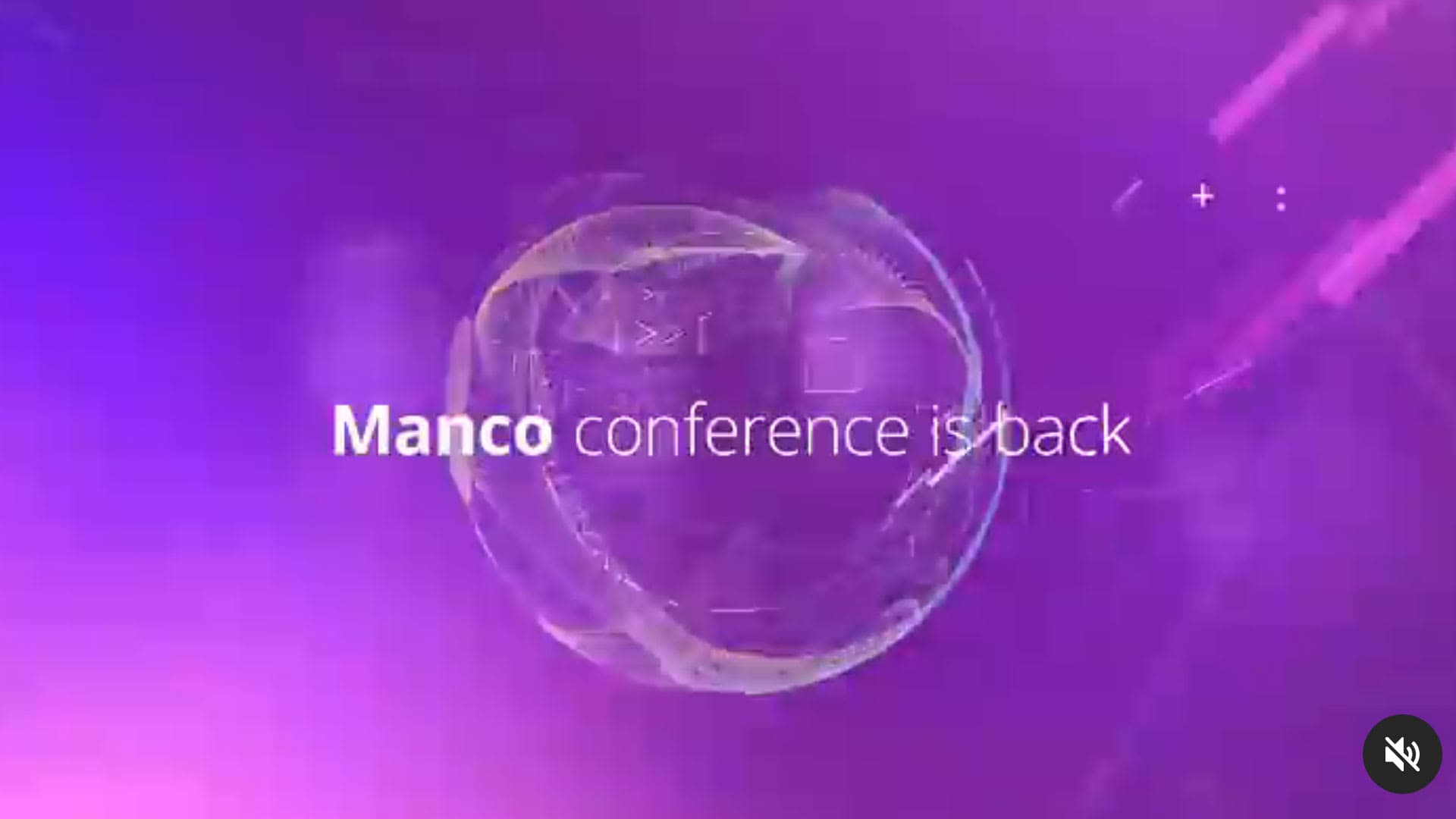 Motion graphics title: "Manco conference is back"